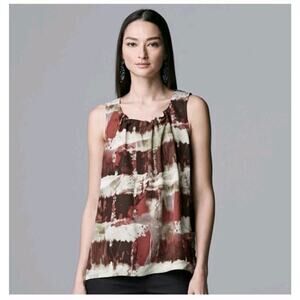 Simply Vera Wang Women's Size XXL 2XL Shirred Satin Shell Cami Tank Top Blouse